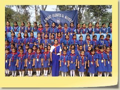 Guides Troop with Guide Teacher K.L. Joshi